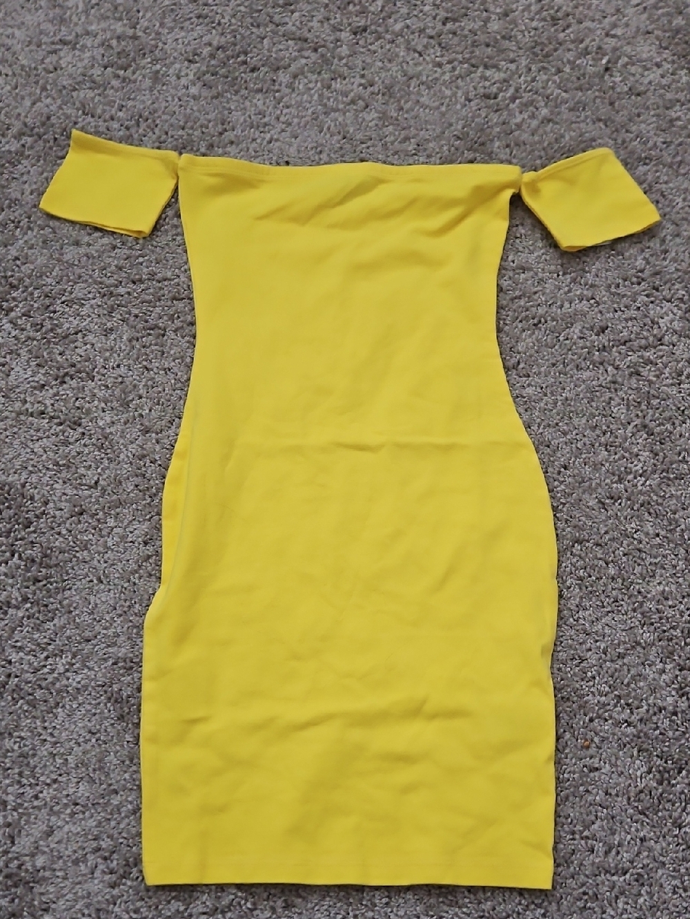 Yellow Off-Shoulder Bodycon Dress